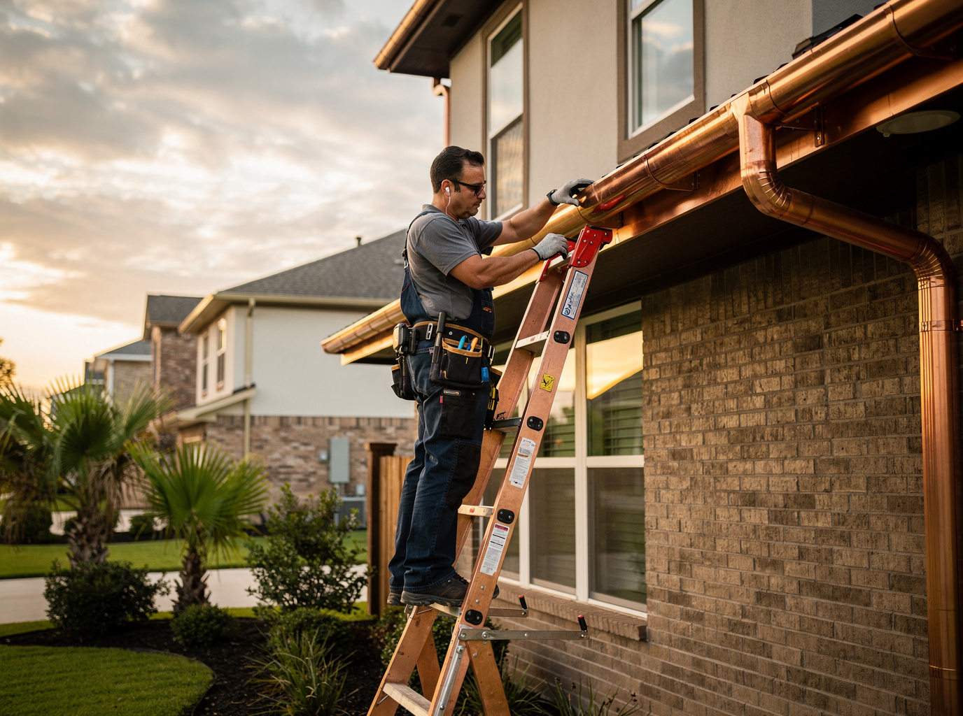 Copper Gutters in Houston